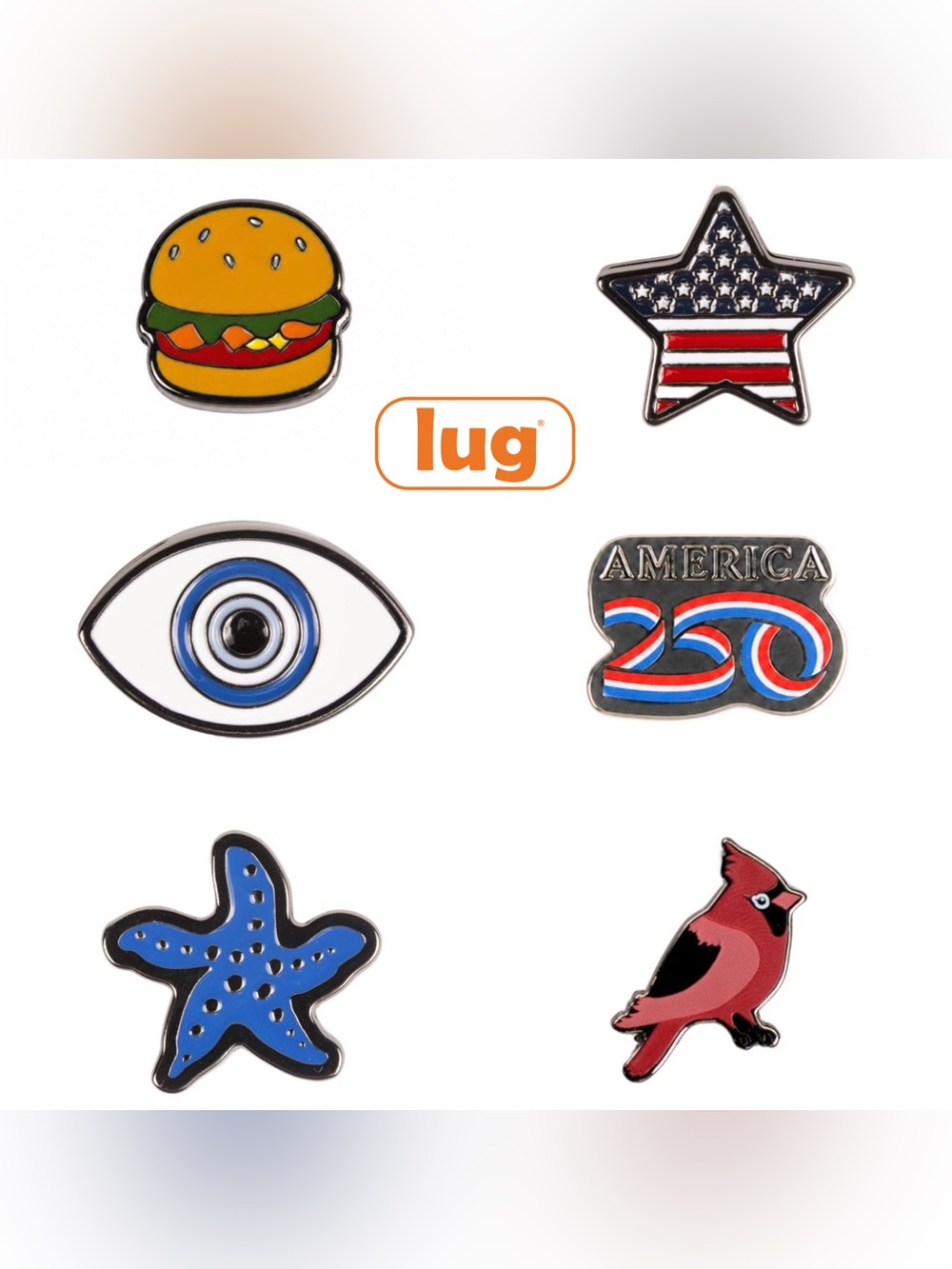 lug Multicolor Kids Enamel Pin Set - Blue, Red, Yellow, Green